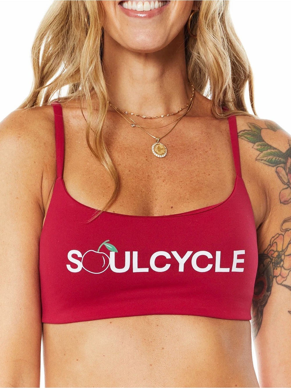 SOULCYCLE X LULULEMON WUNDER TRAIN CHERRY SPORTS BRA
